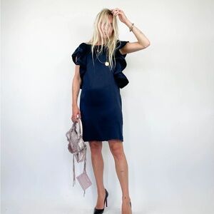 LANVIN X H&M NAVY 100% SILK MINI DRESS